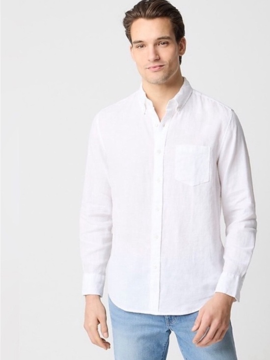 J. Crew Other - J. Crew Men's White Button-Down Linen Shirt